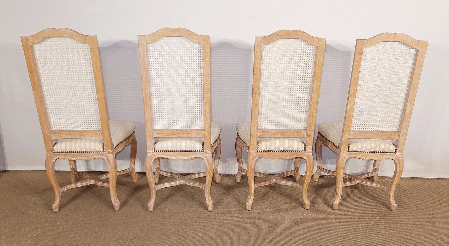 Set Of 4 Beech Chairs, Louis XV Regency Style, 20th Century photo vintage