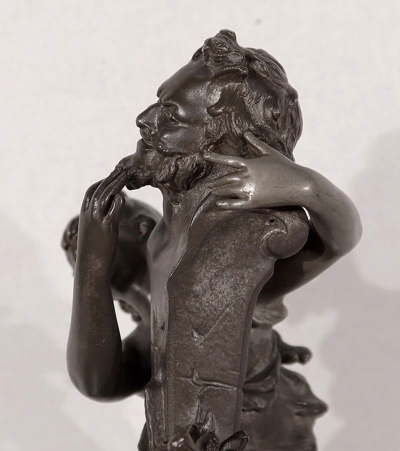 photo buy Pewter Sculpture "The Fountain", By G. Van De Voorde, Art Nouveau, 1900