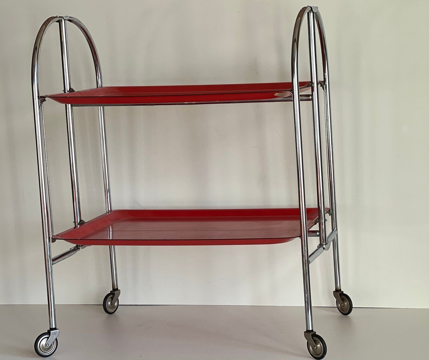 Meubels Mid Century Dinette Opvouwbare Serveerwagen, Jaren 1950 photo