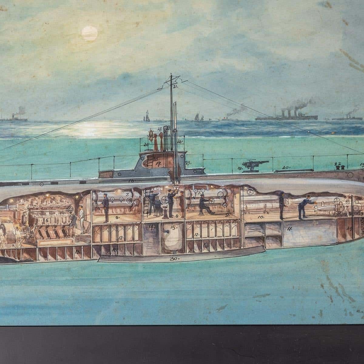 photo for sale Pair Of Warship Paintings By Charles De Lacy, British 1856 1929