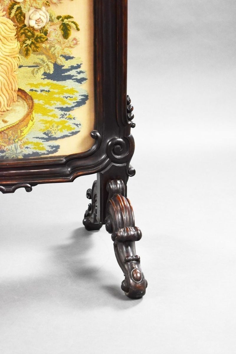 photo furniture Large Victorian Screen, 1800s, Rosewood