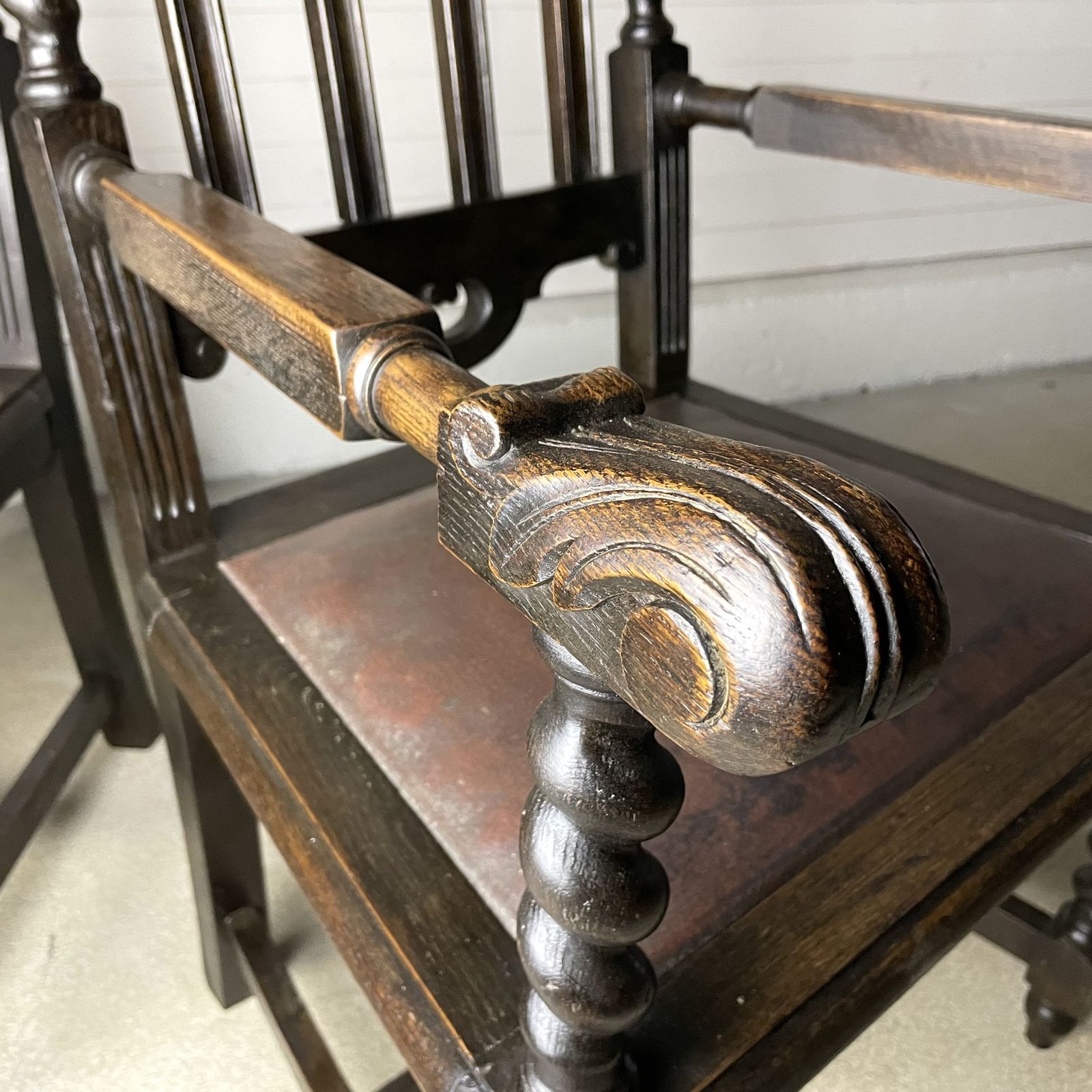 Pair Of Large Antique Victorian Carved Oak Chairs photo buy