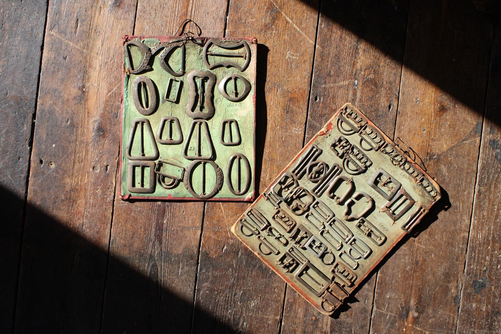 photo for sale Early 20th Century Tradesman Sample Buckle Boards Haberdashery Shop