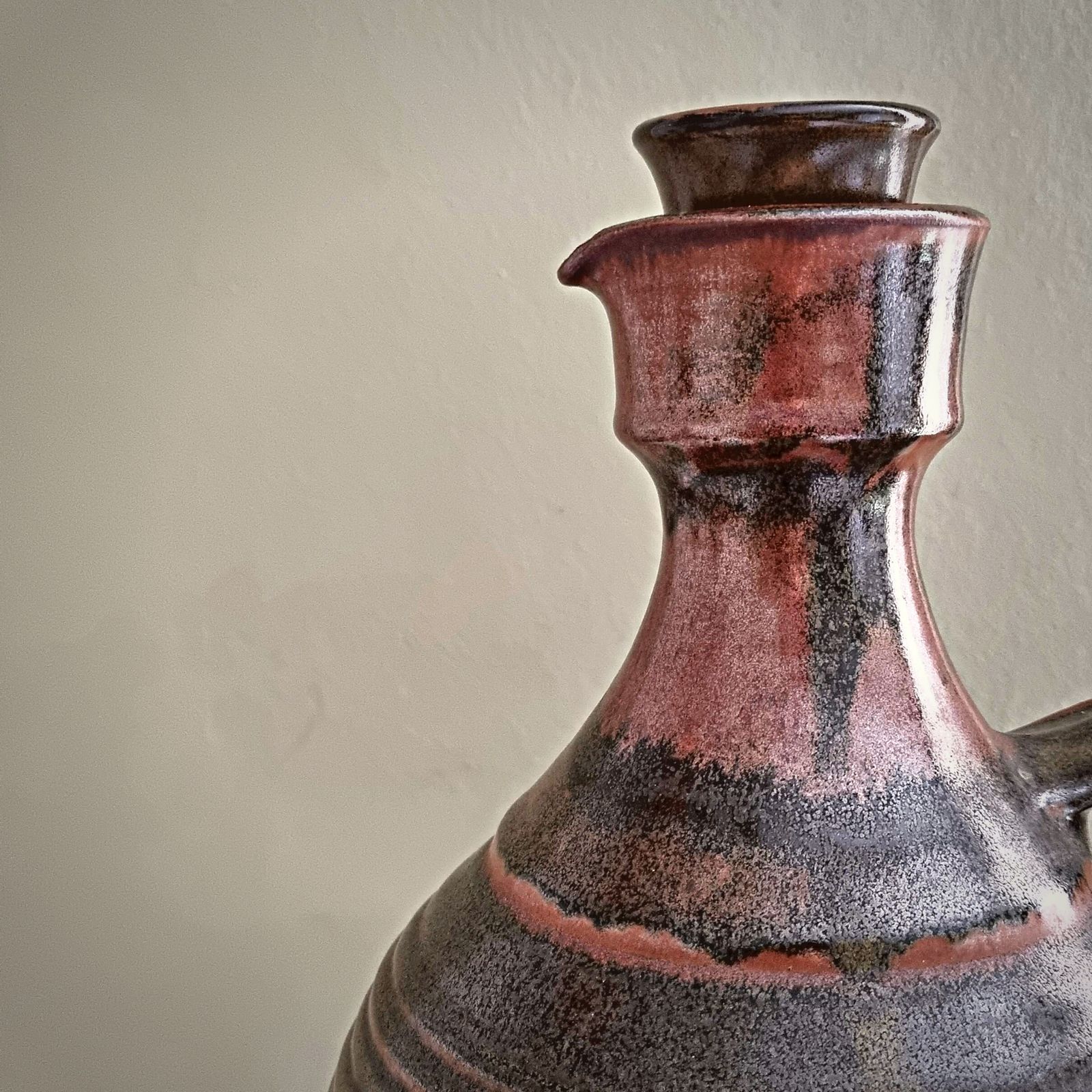 Vintage Stoneware Jug In Olive Green New Zealand photo for sale