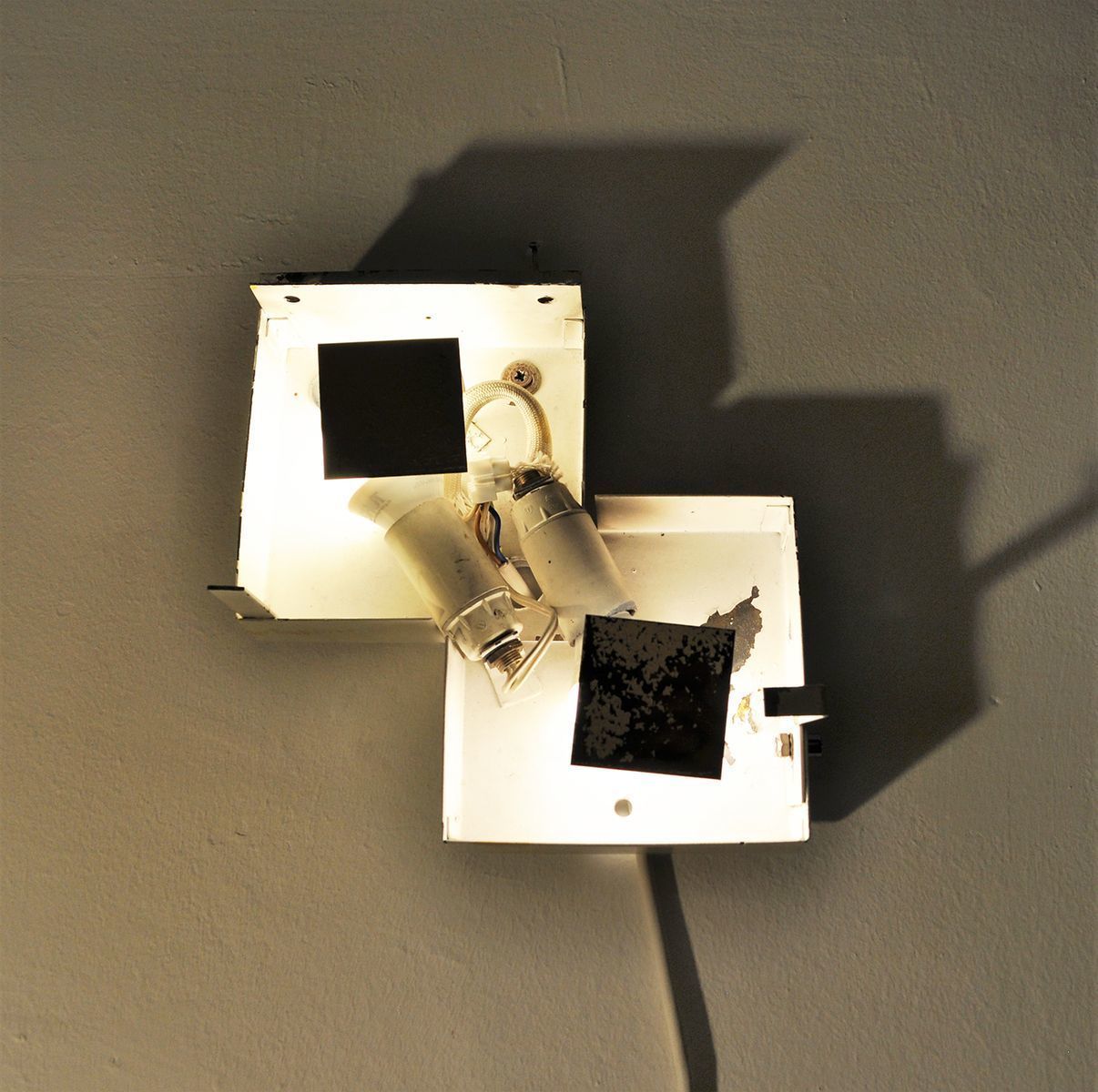 Metal And Glass Wall Lamp From Esperia, 1970s photo vintage