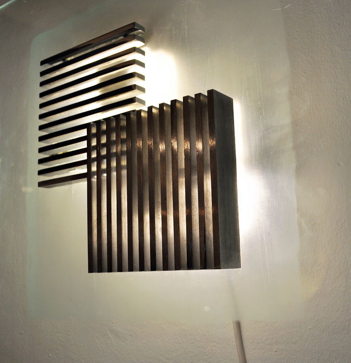 photo furniture Metal And Glass Wall Lamp From Esperia, 1970s