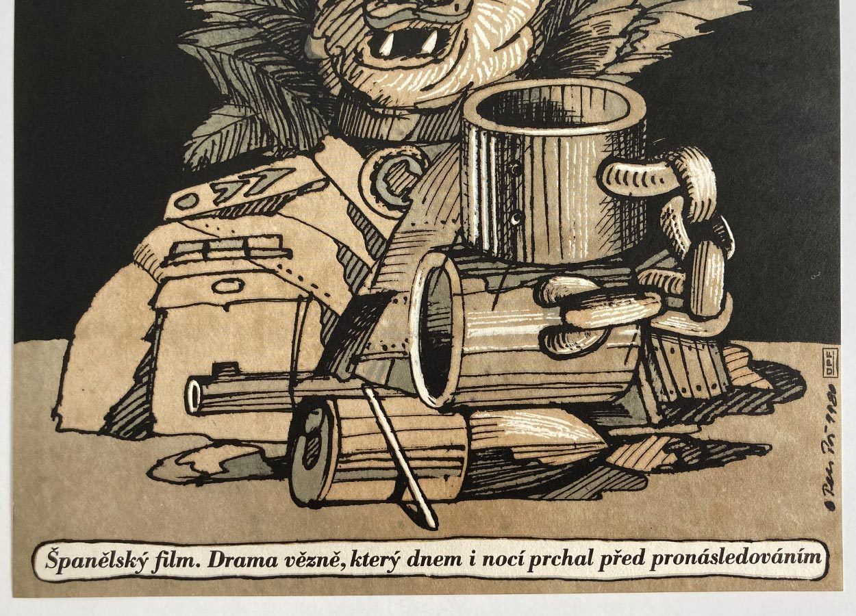Original Movie Poster, The Dog, Petr Poš, 1980, Vintage Czech Design photo Art