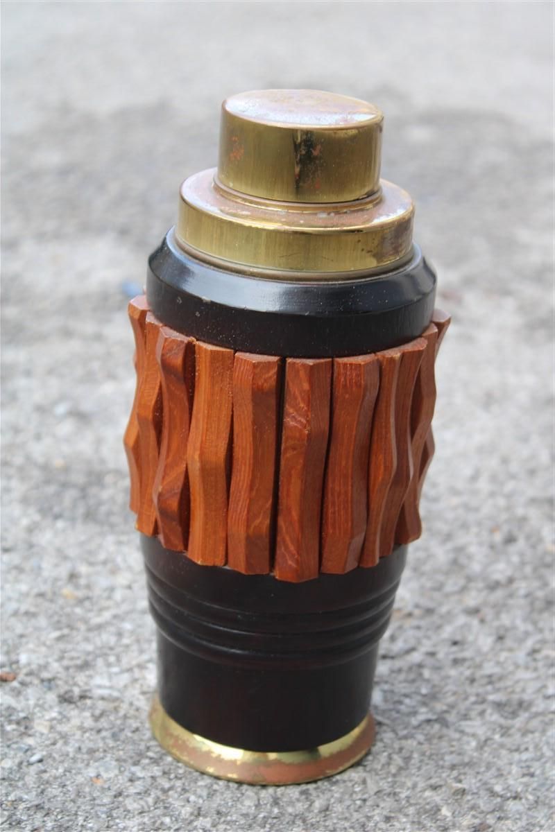 Round Minimal Shaker Mid Century Italian Design Gold Brass And Wood photo furniture