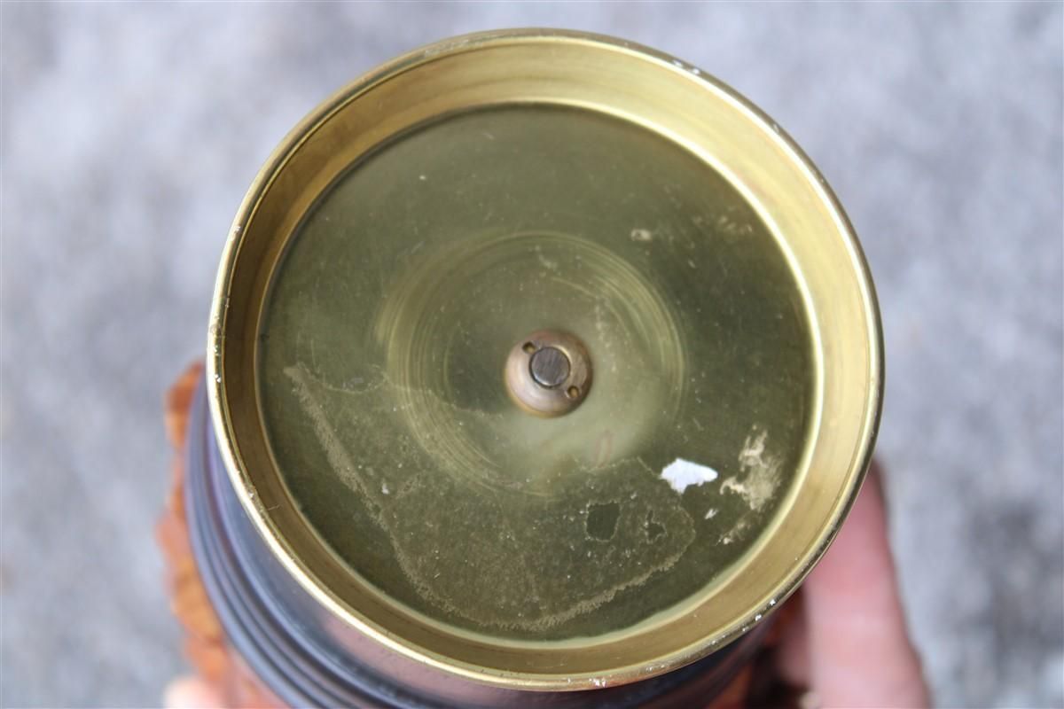 Round Minimal Shaker Mid Century Italian Design Gold Brass And Wood photo buy
