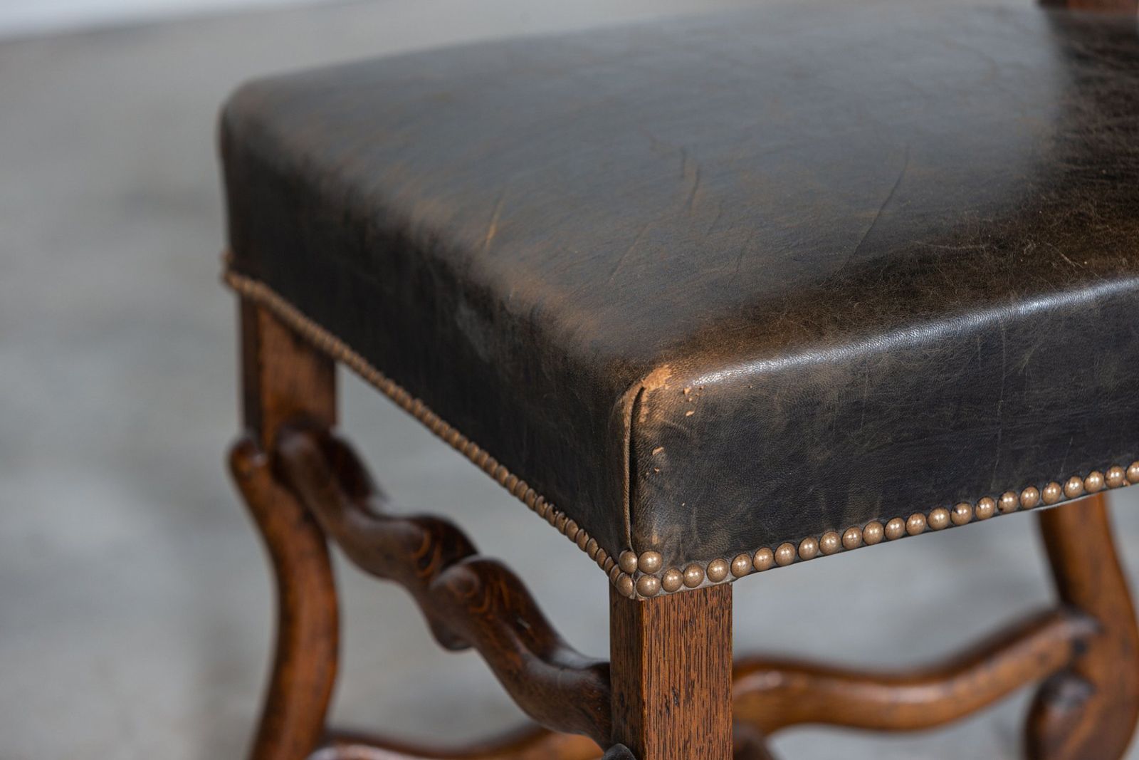 Furniture Set Of 6 French Louis XIV Style Oak Chairs photo