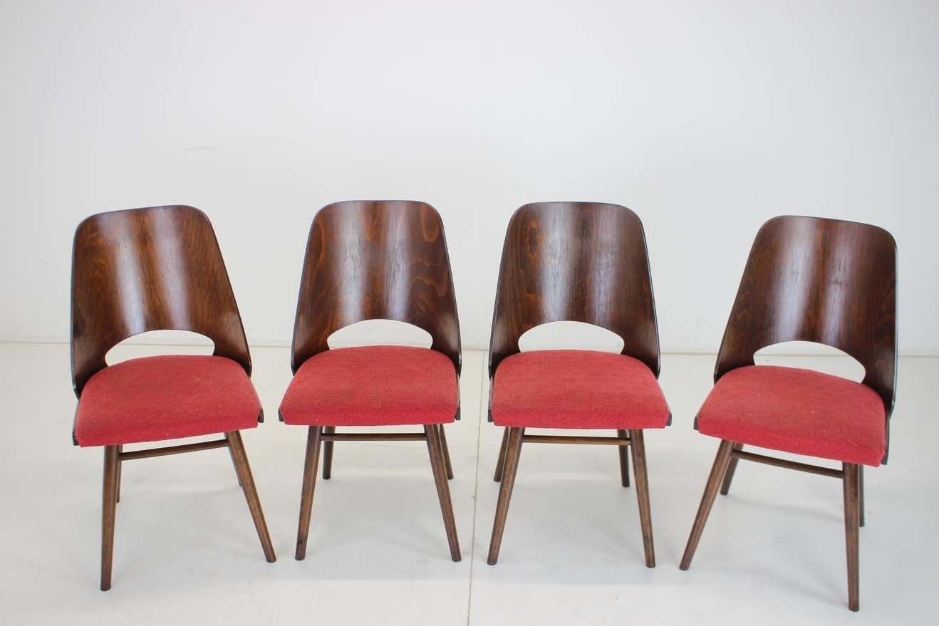 1960s Set Of 4 Oswald Haerdtl Dining Chairs For Ton/Thonet, Czechoslovakia photo for sale