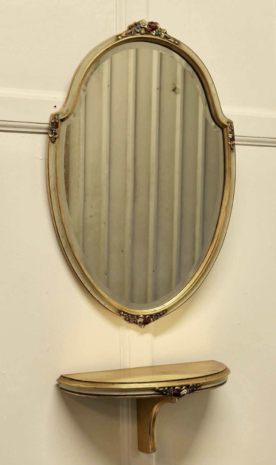 Charming, French Barbola Gilt Console Shelf And Mirror photo buy