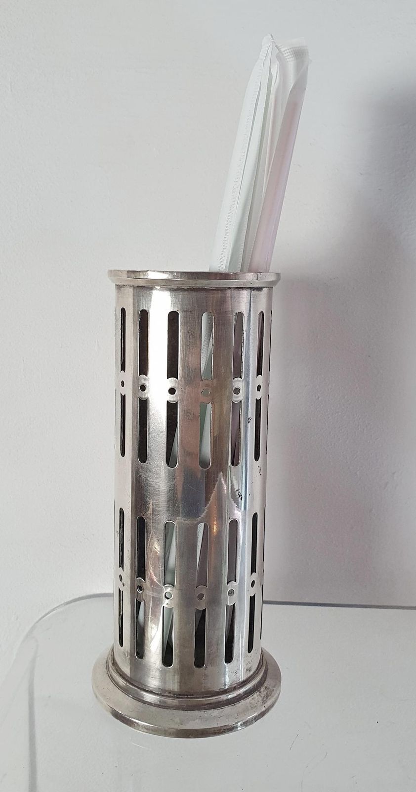 Straw Holder For Hotel Europa, Broggi Milano, 1950's photo vintage