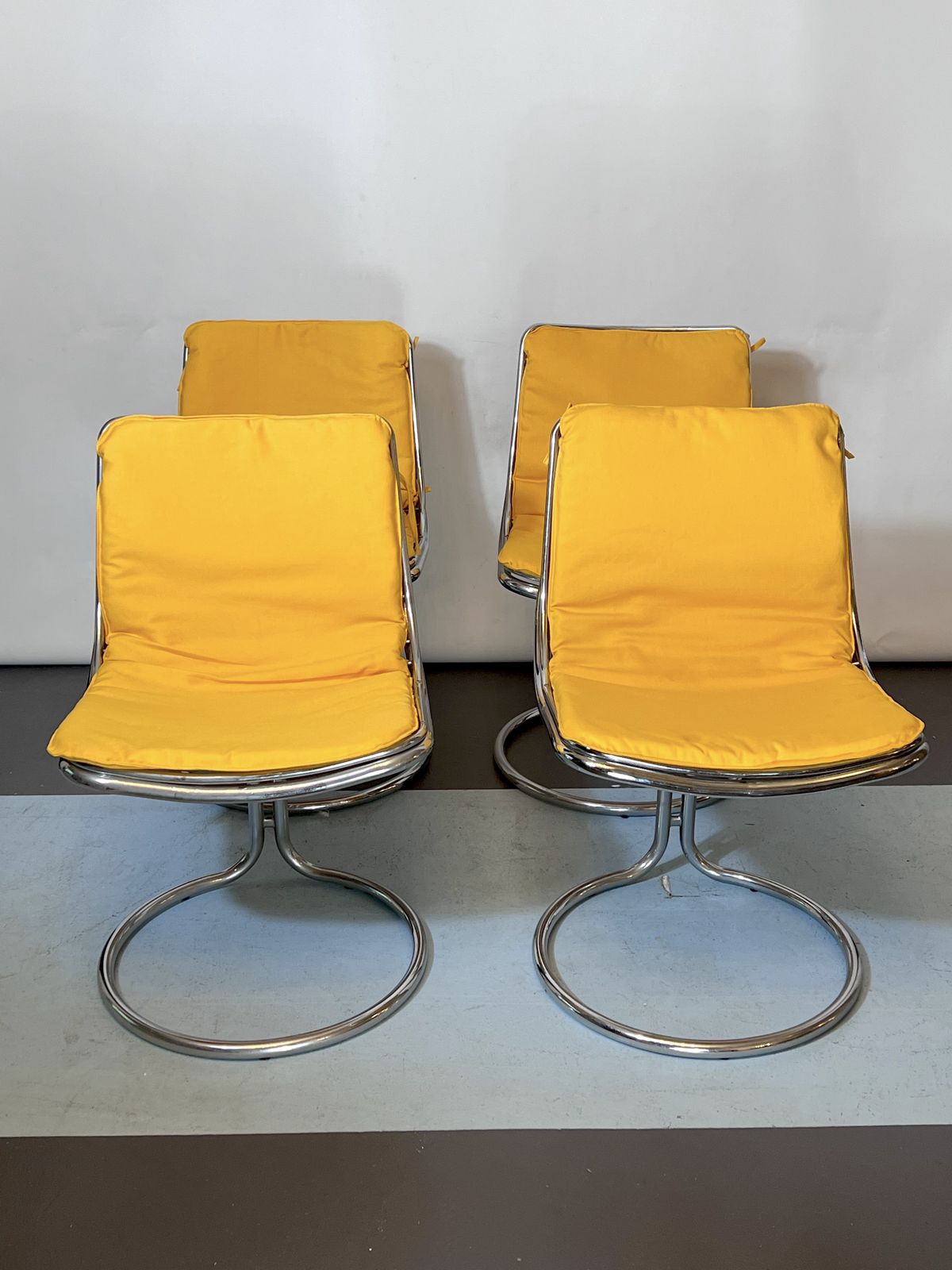 Vintage Space Age Dinner Table And Four Chairs In The Manner Of Gastone Rinaldi photo vintage