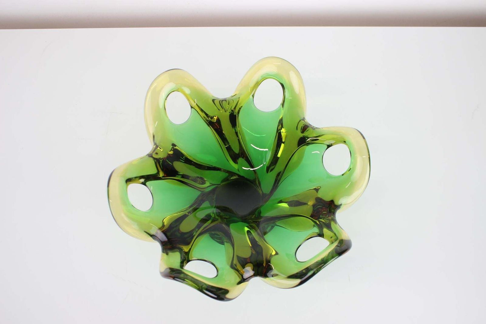 Czech Big Art Glass Bowl By Josef Hospodka, 1960's photo for sale