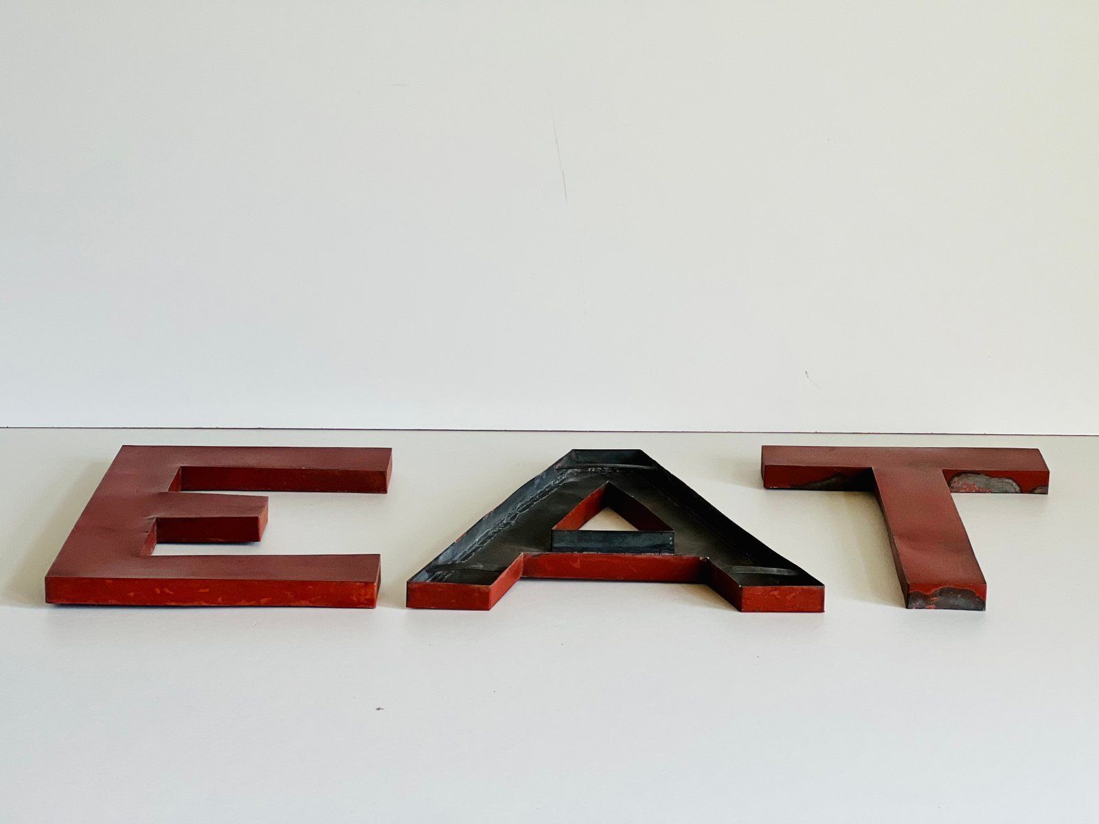 Industrieel Letterbord 'Eat', 1950, Set Van 3 photo buy