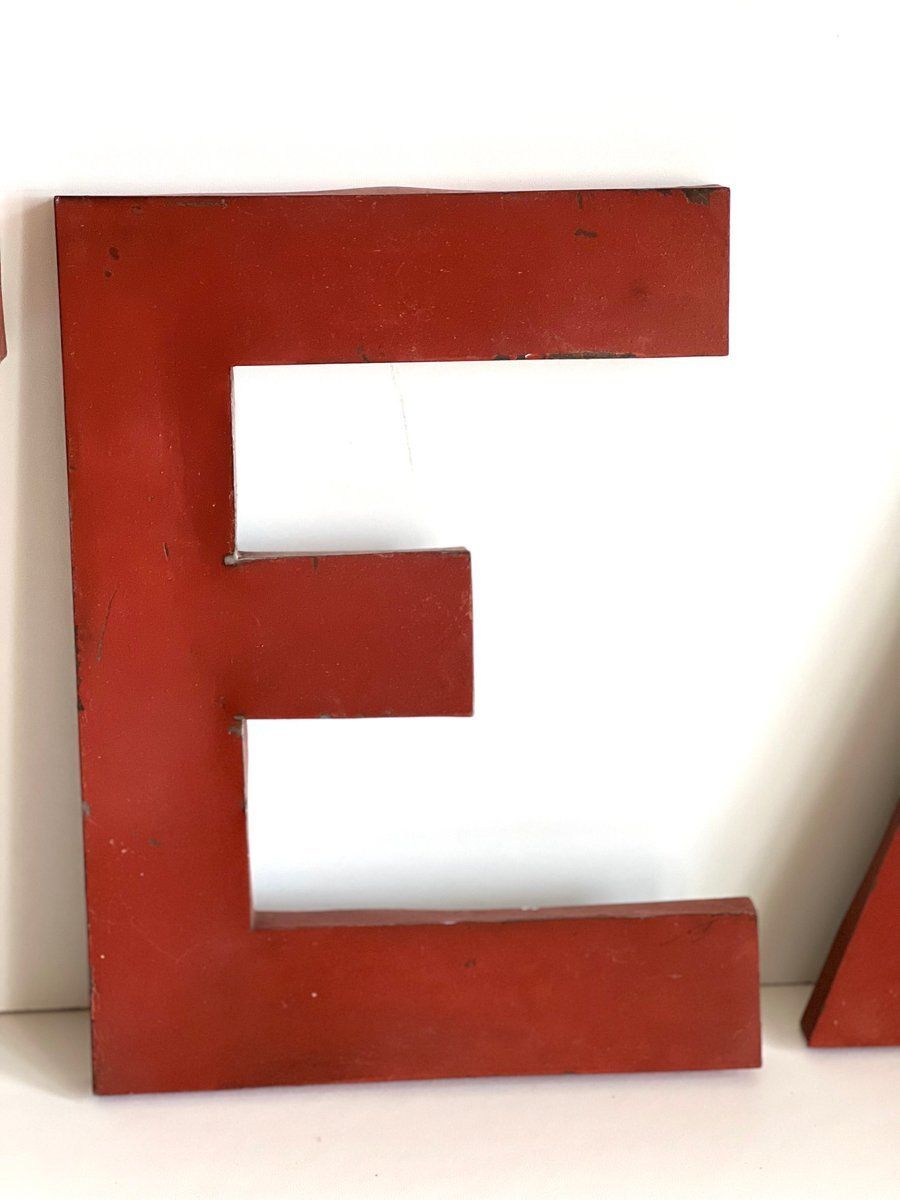 photo vinterior Industrieel Letterbord 'Eat', 1950, Set Van 3