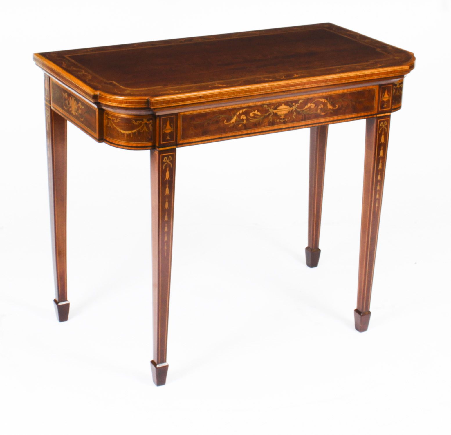 Victorian Mahogany & Inlaid Card Games Table C.1860 19th C