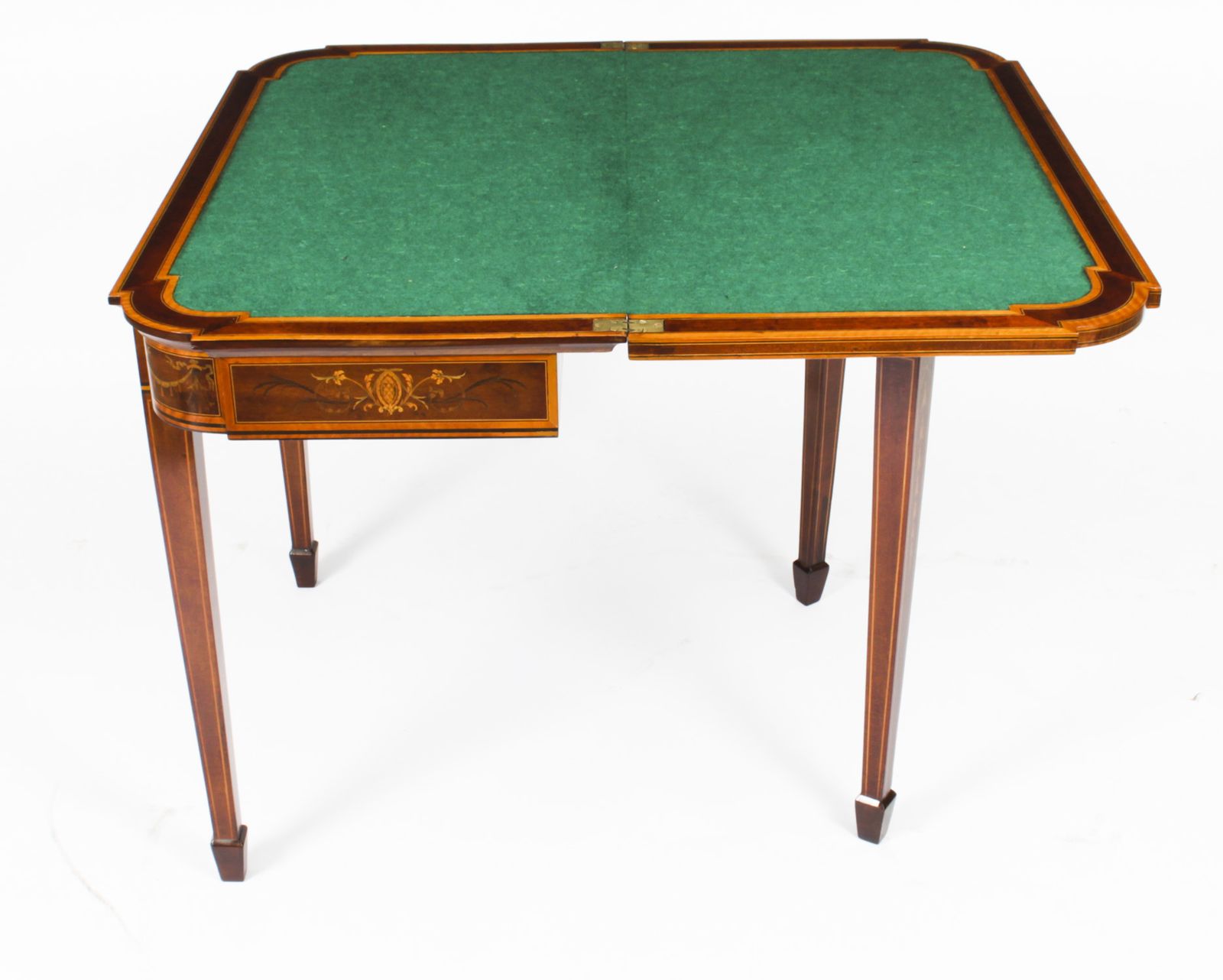 photo furniture Victorian Mahogany & Inlaid Card Games Table C.1860 19th C