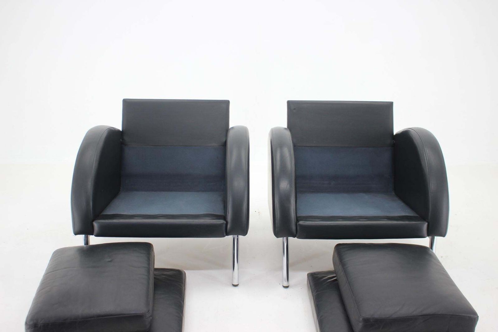 1970s Pair Of Leather Armchairs ,Czechoslovakia photo buy