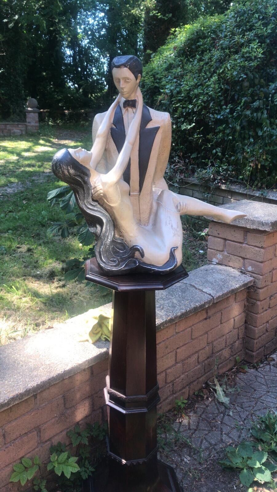 Large Figurative Art Deco Sculpture Of Male/Female Couple Charleston Dancers photo for sale