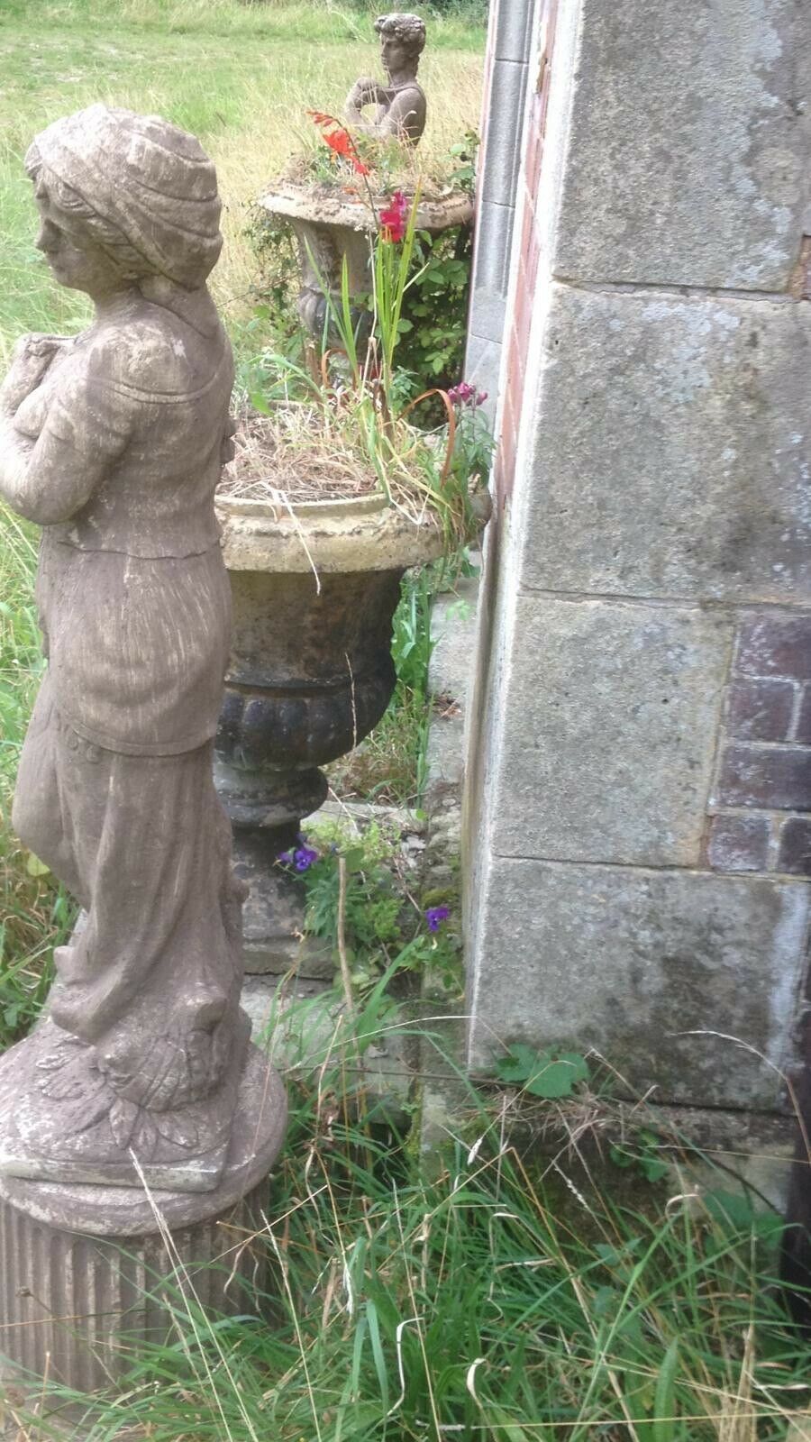 Garden Decor Wheat Maiden Statue In The Regency Style Upon A Corinthian Plinth photo