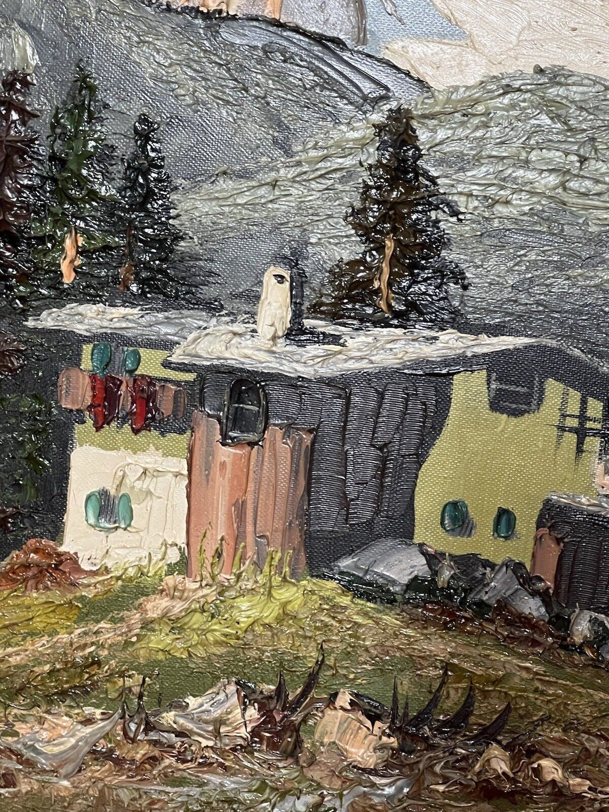 Large Mid Century German Impressionistic Landscape Oil Painting Signed Hofbauer photo buy