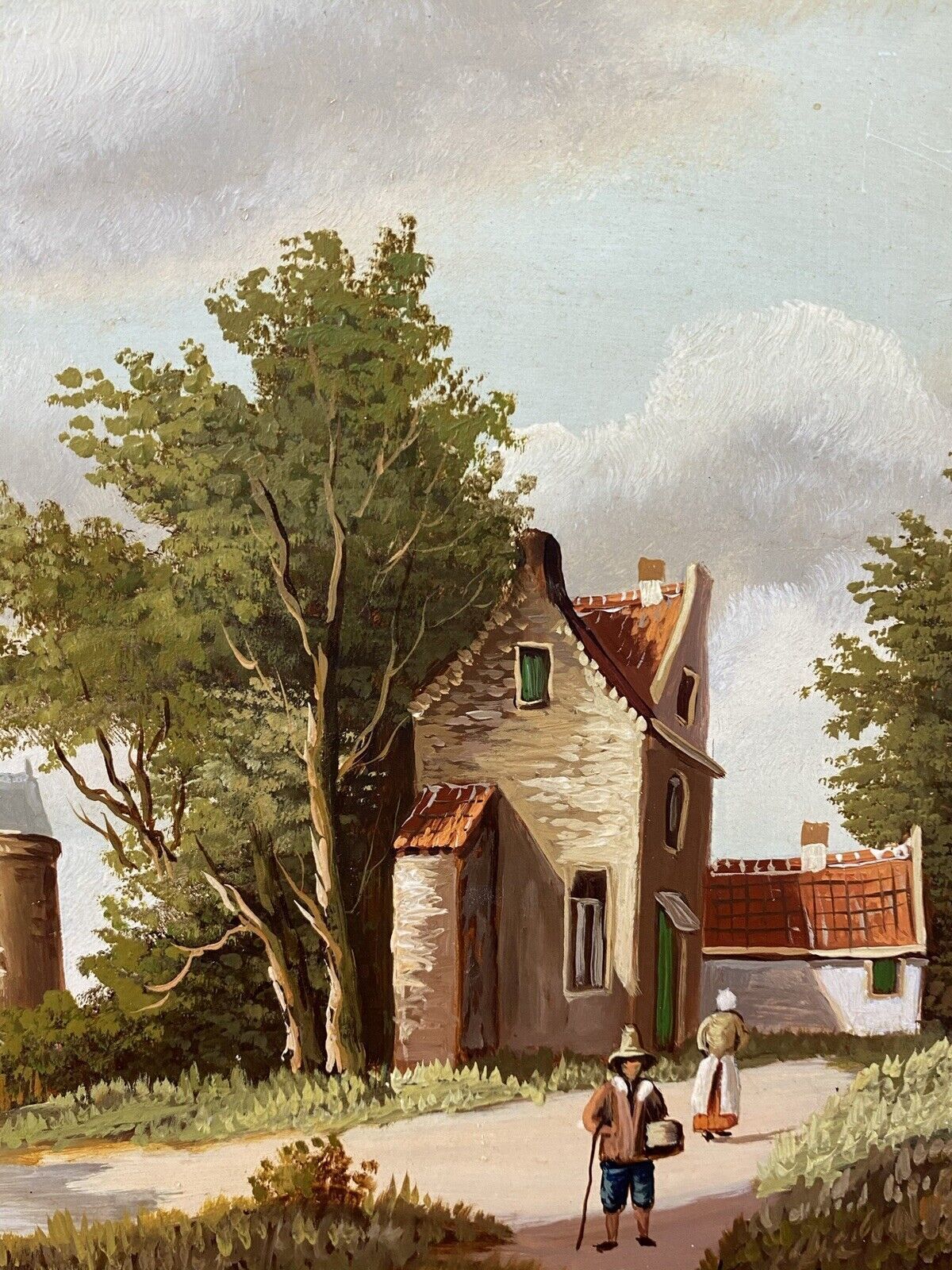 Early 20th Century Dutch Landscape Painting On Oak Panel Signed In Gilt Frame photo 435.0