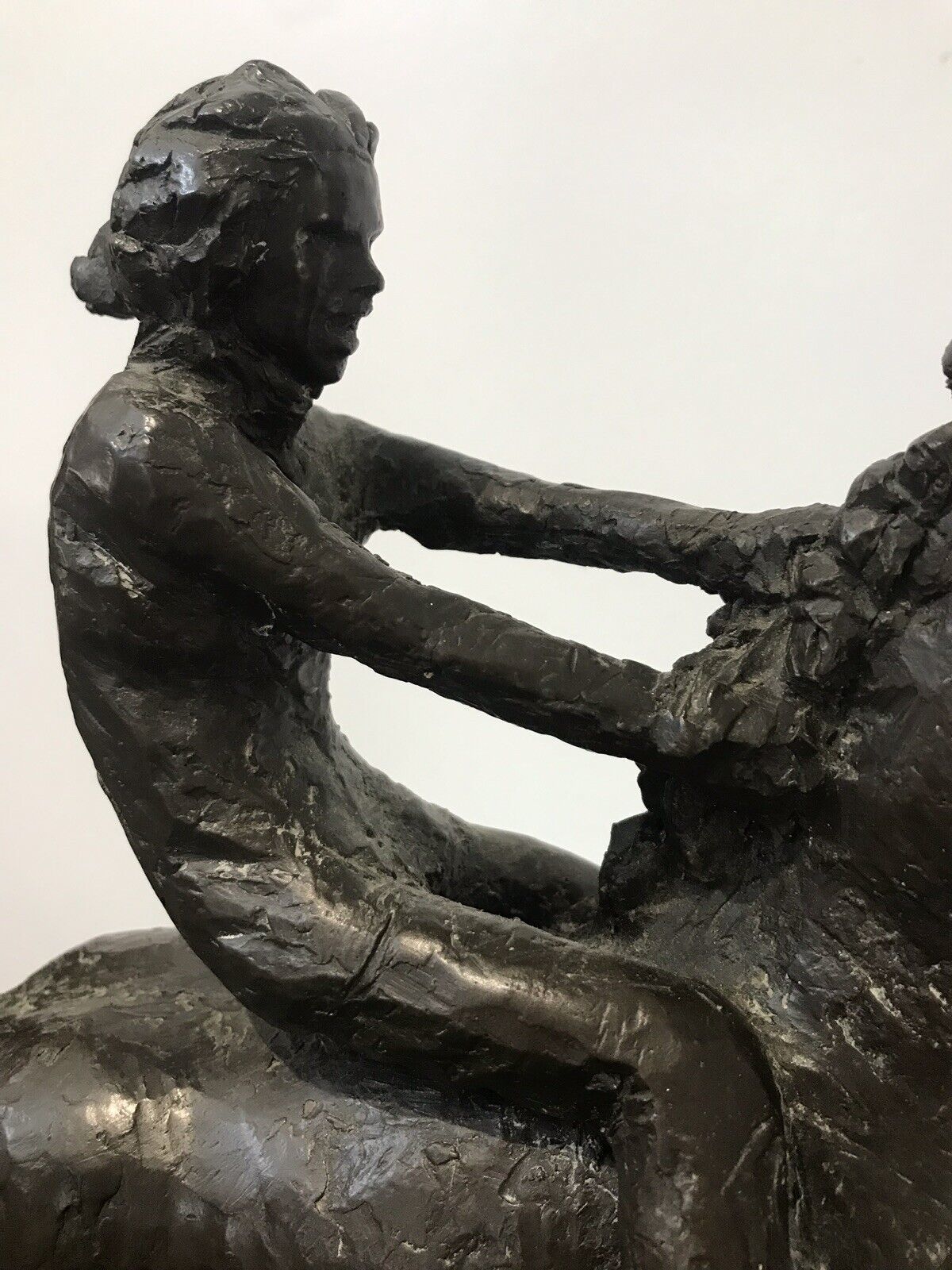 Art 20th Century Modern Original British Bronze Bare Back Lady Rider Juliet Simpson photo