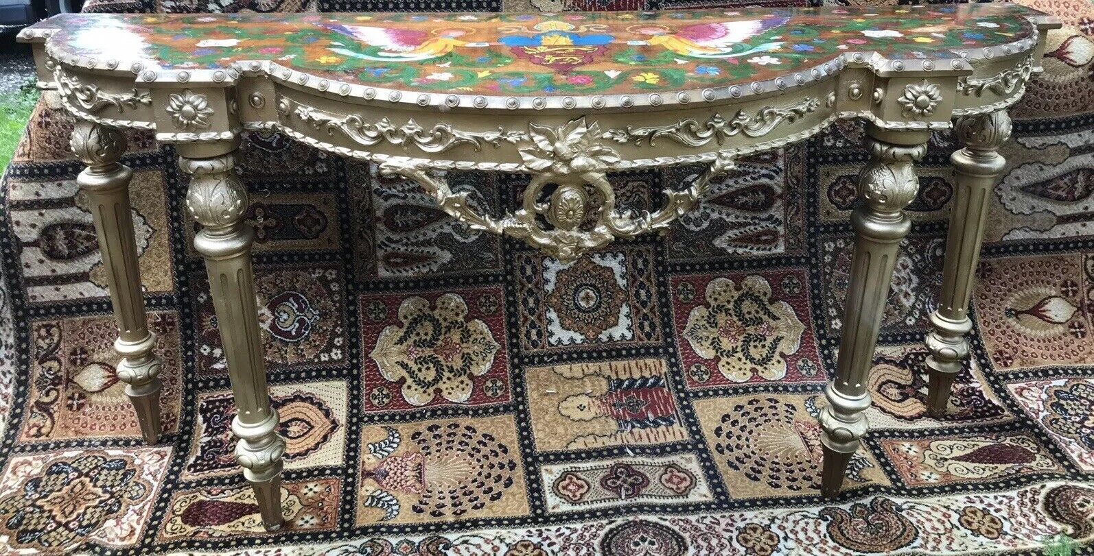 Historic Console Table Hand Painted By Anglican Bishop Of Dorchester Cathedral photo Furniture