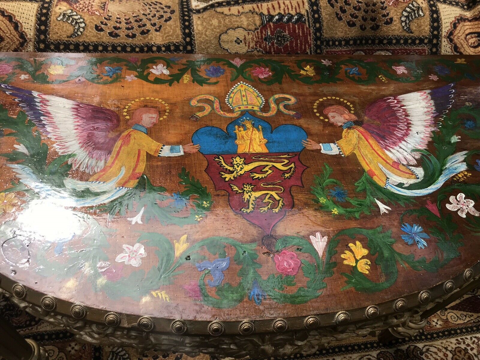 Historic Console Table Hand Painted By Anglican Bishop Of Dorchester Cathedral photo buy
