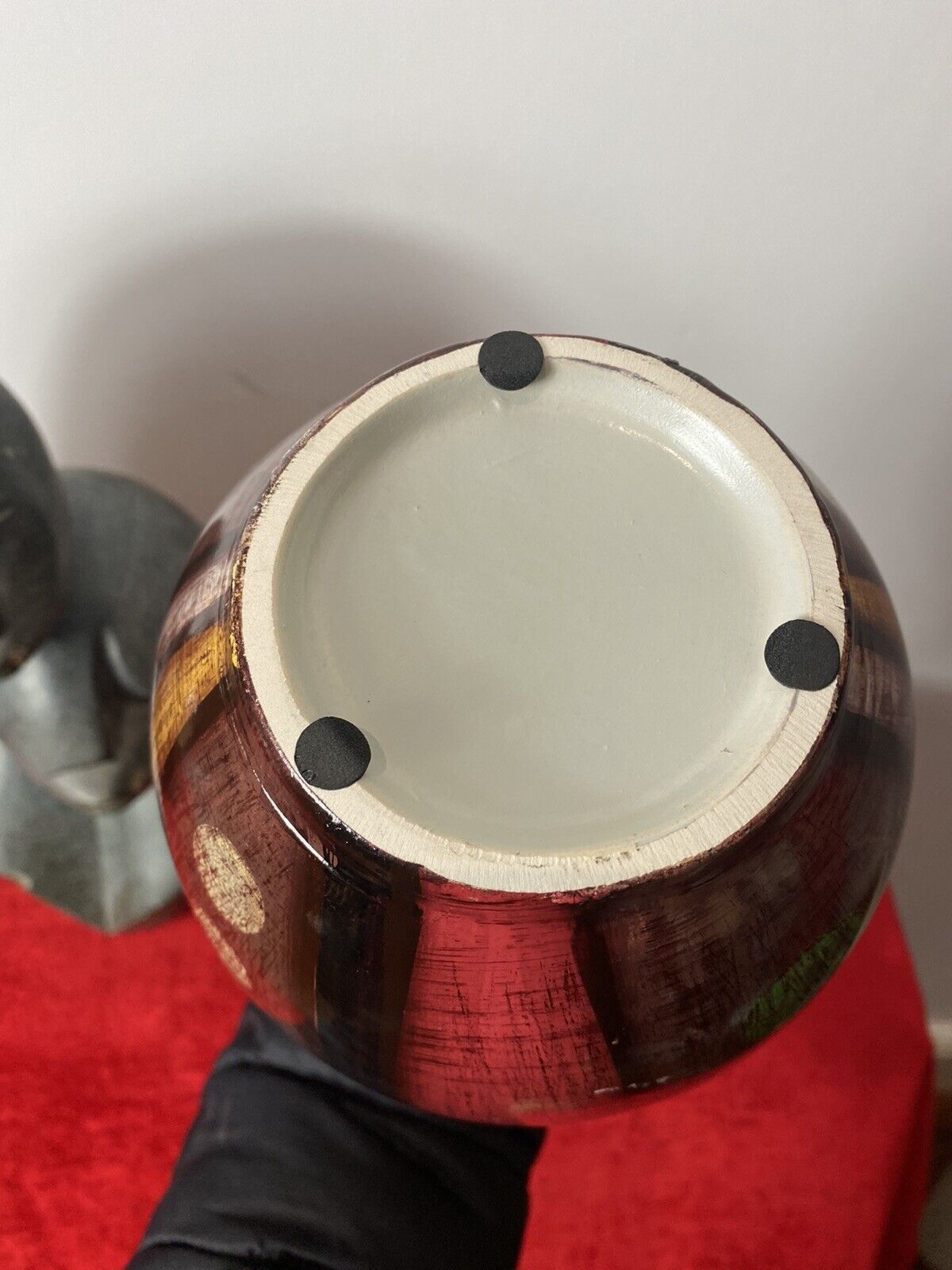 Home Decor Pair Of Mid Century Geometric Abstract Amphora Vases In Art Deco Style photo