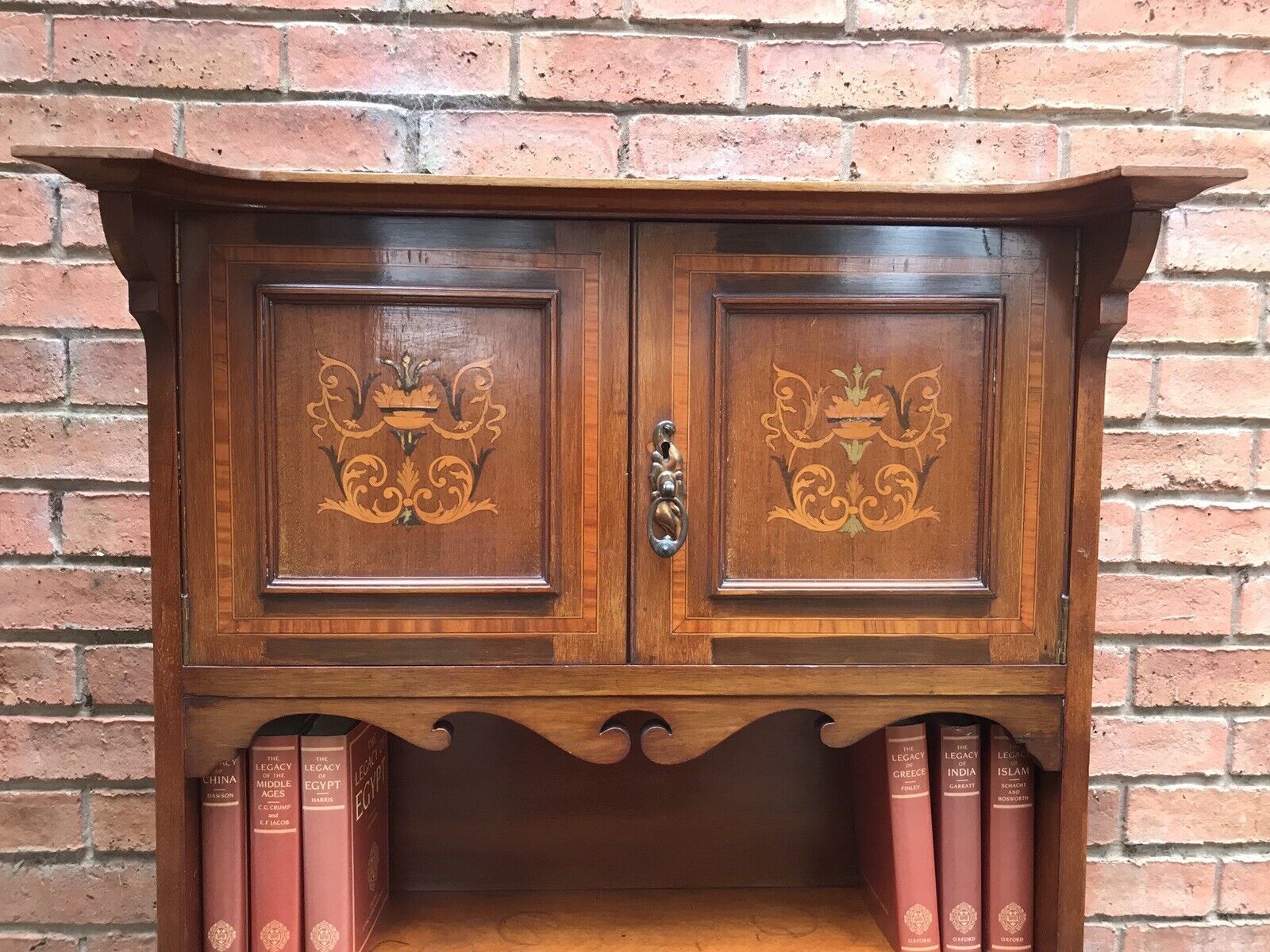 photo for sale Fine Red Walnut Arts And Crafts Secretaire Bookcase