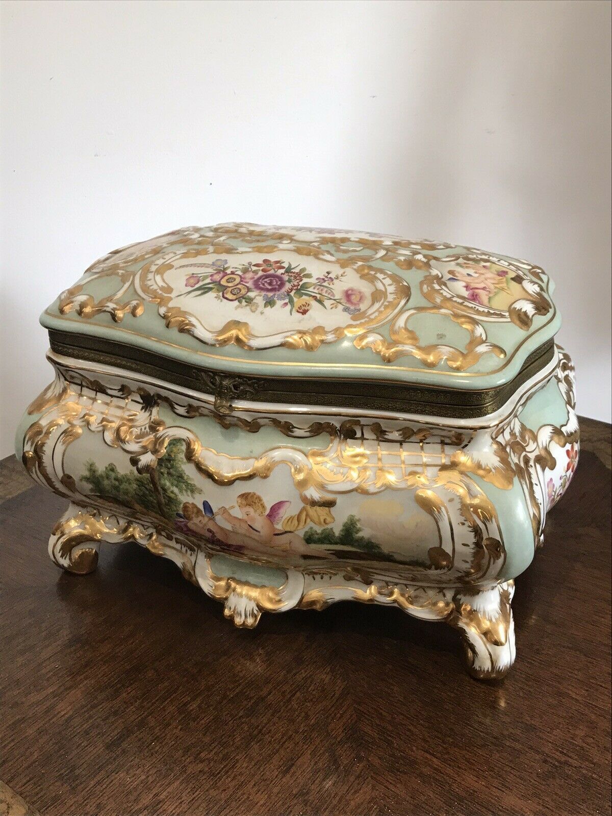 Stunning Object Of Virtue Marie Antoinette Sevres Style Porcelain Trinket Casket photo furniture