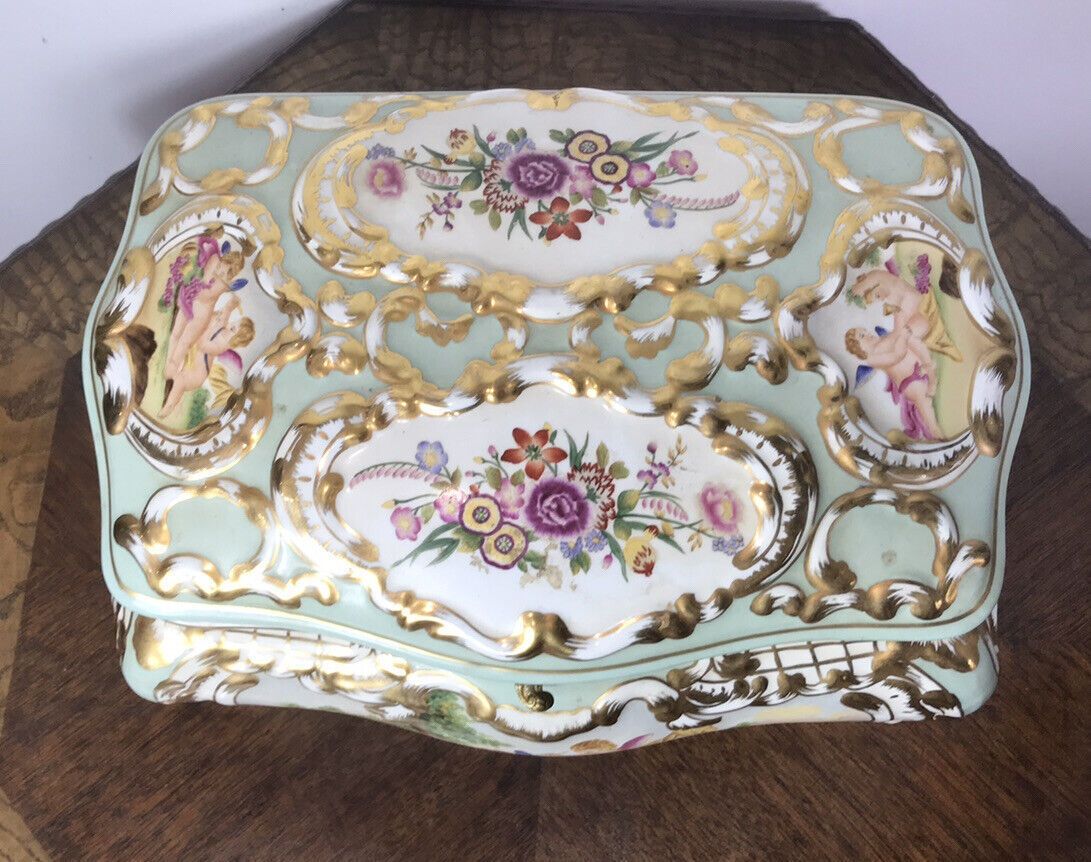 Stunning Object Of Virtue Marie Antoinette Sevres Style Porcelain Trinket Casket photo for sale