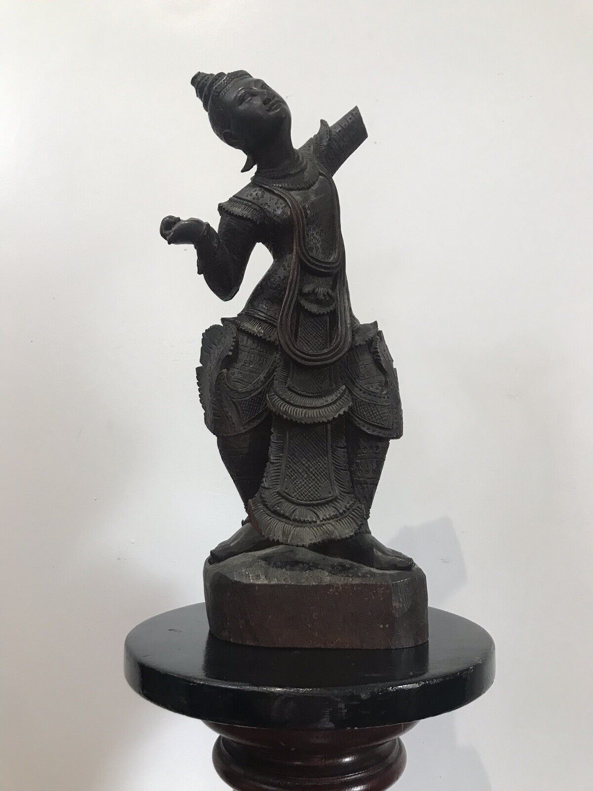 Antique Wood Carving Thai Figural Female Statue photo buy