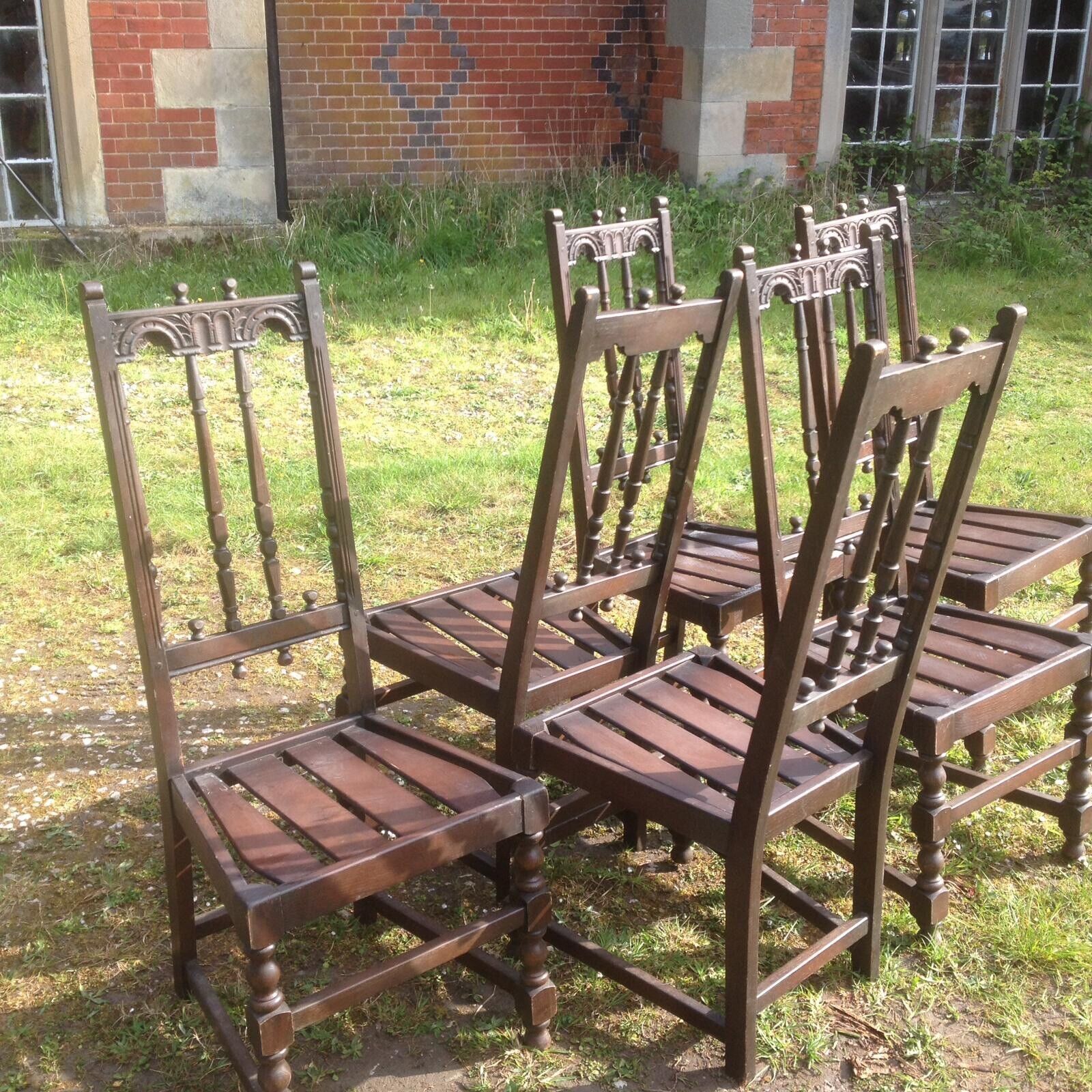 Country Style Ercol English Period Style Chairs Set Of 6 photo for sale