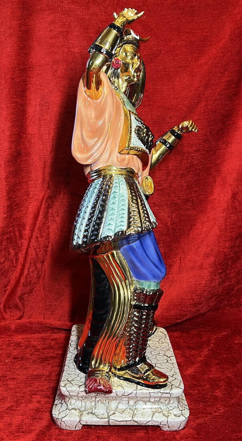 Large Italian Vanician Bassano Japanese Samurai Warrior Gilt Enamel Showpiece photo vinterior