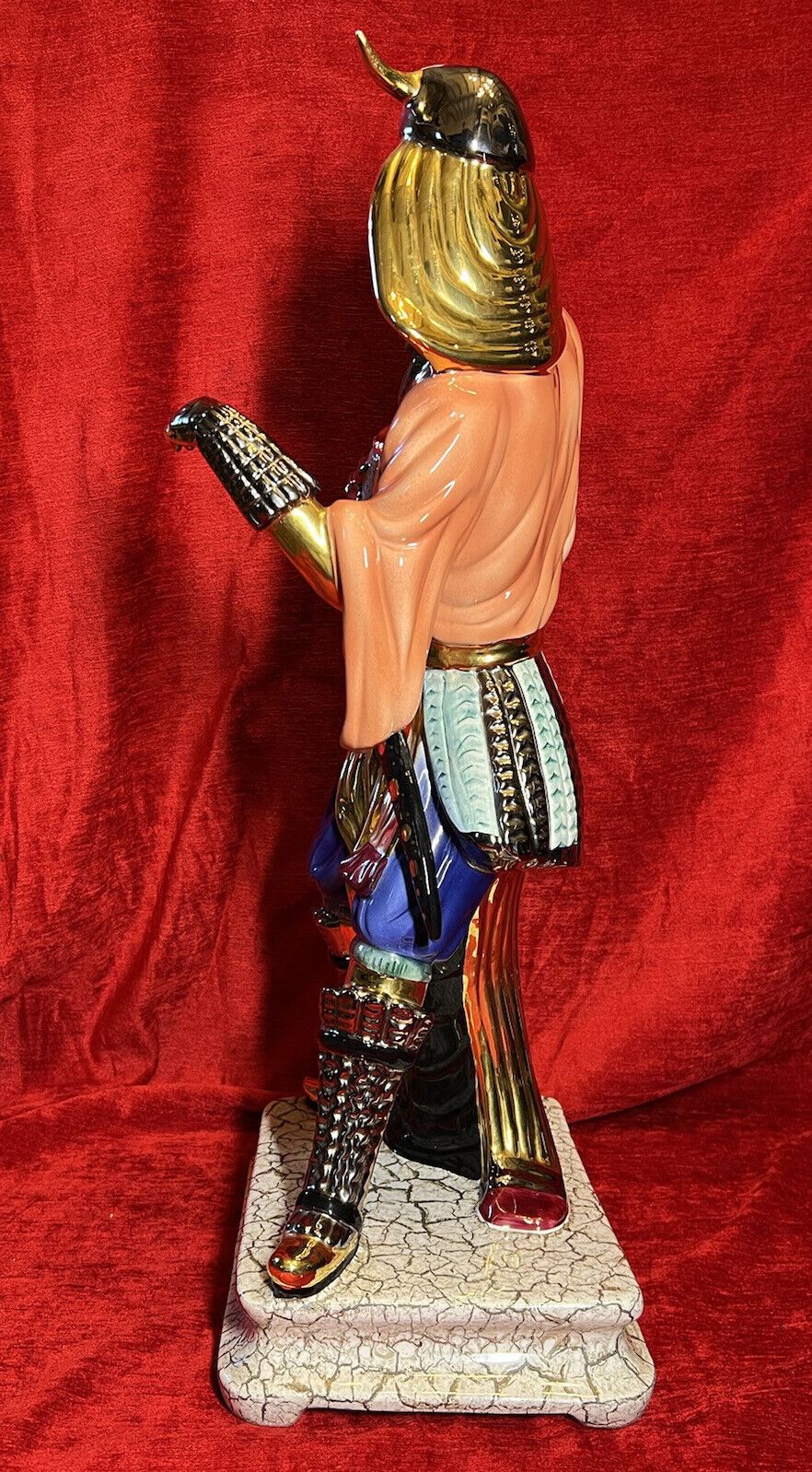 Large Italian Vanician Bassano Japanese Samurai Warrior Gilt Enamel Showpiece photo vintage