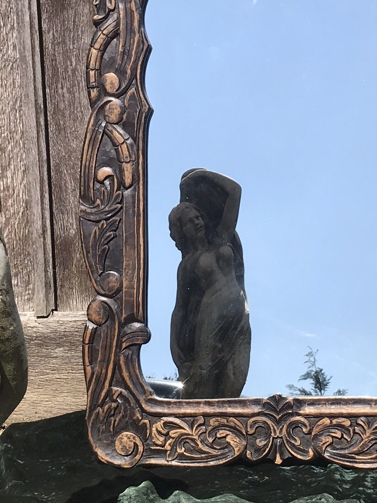 photo for sale Beautiful Ornate Floral Hand Carved 19th Century Jacobean Pier Glass Mirror