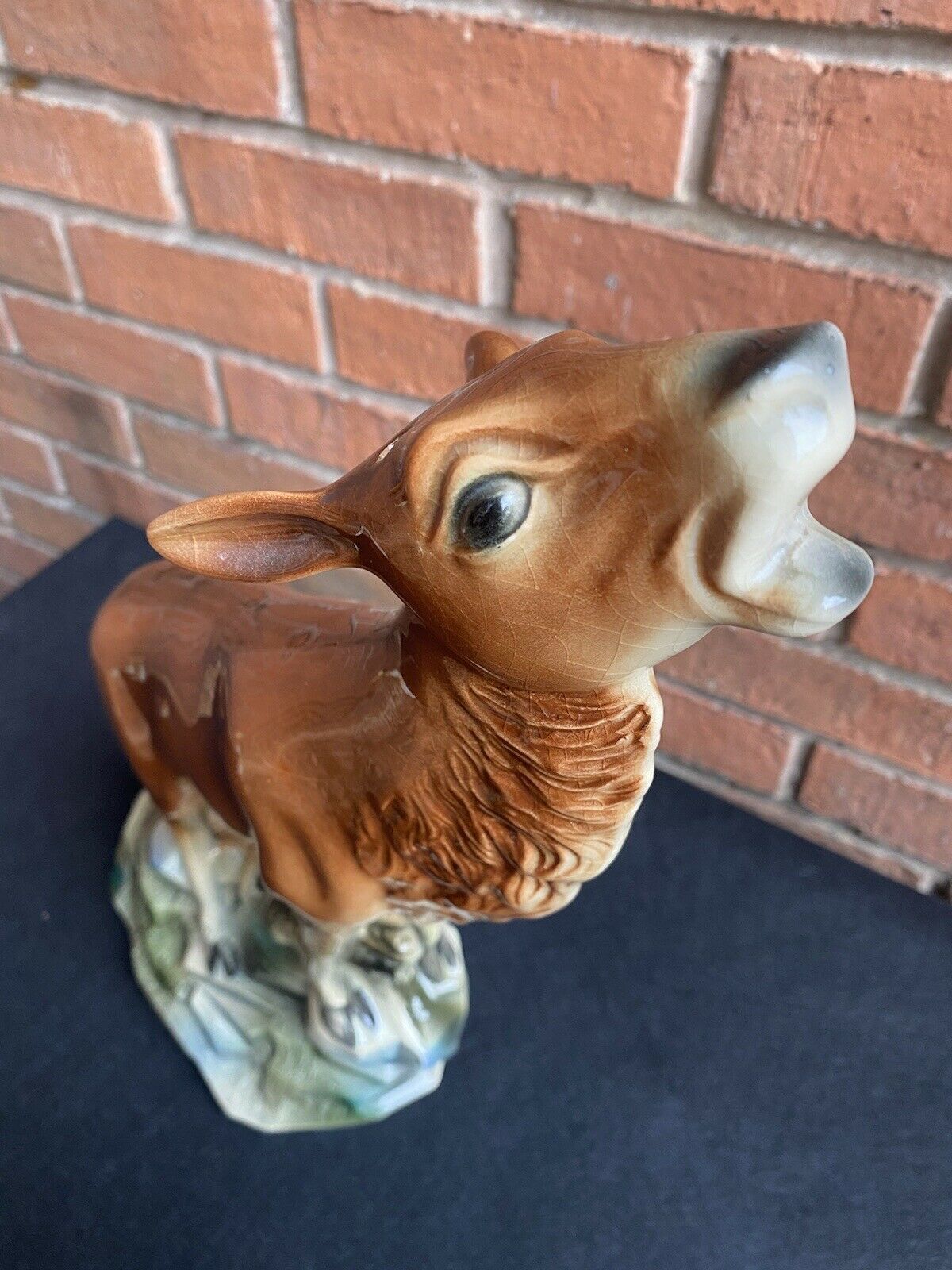 photo for sale Rare Art Deco Lustreware Large Deer Figurine Byjema Holland Foundry Mould No25