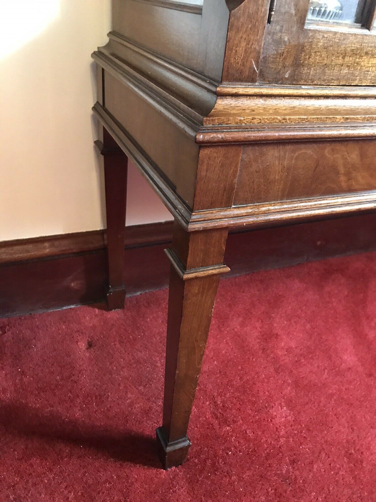 Furniture Tall Antique Georgian Chippendale Style Display Cabinet With Chamfered Legs photo