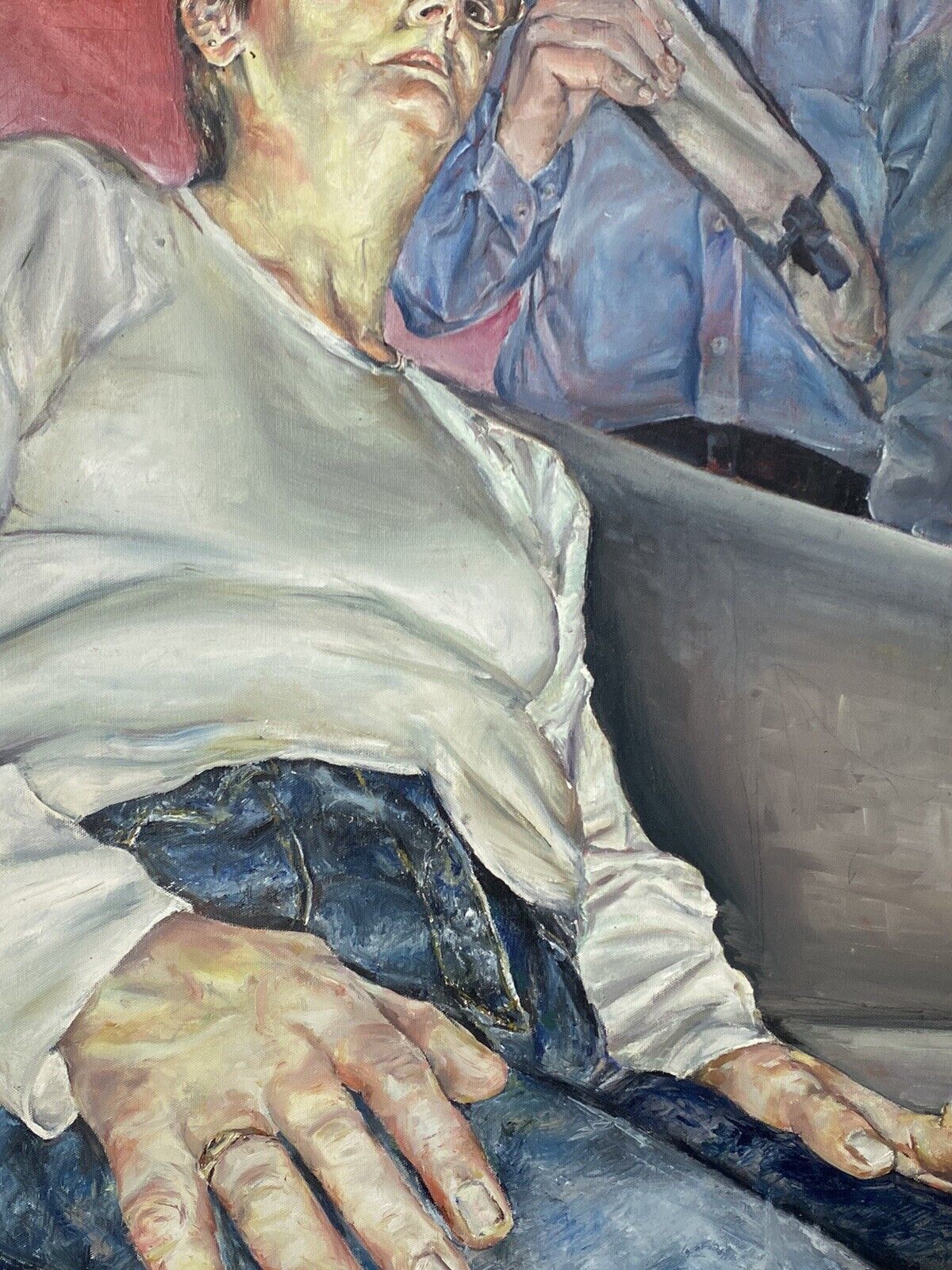 photo vintage Pair Of 20th Century Contemporary Expressionist Oil Paintings After Lucian Freud