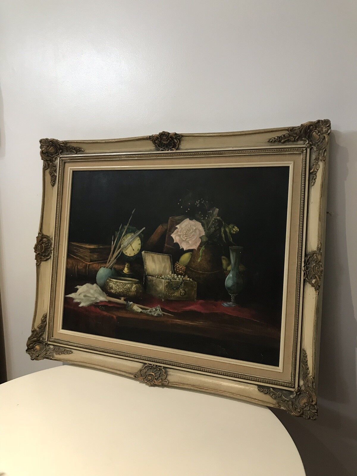 Rare Antiquirian Collecters Oil Painting Signed By Artist C.M.P photo vintage