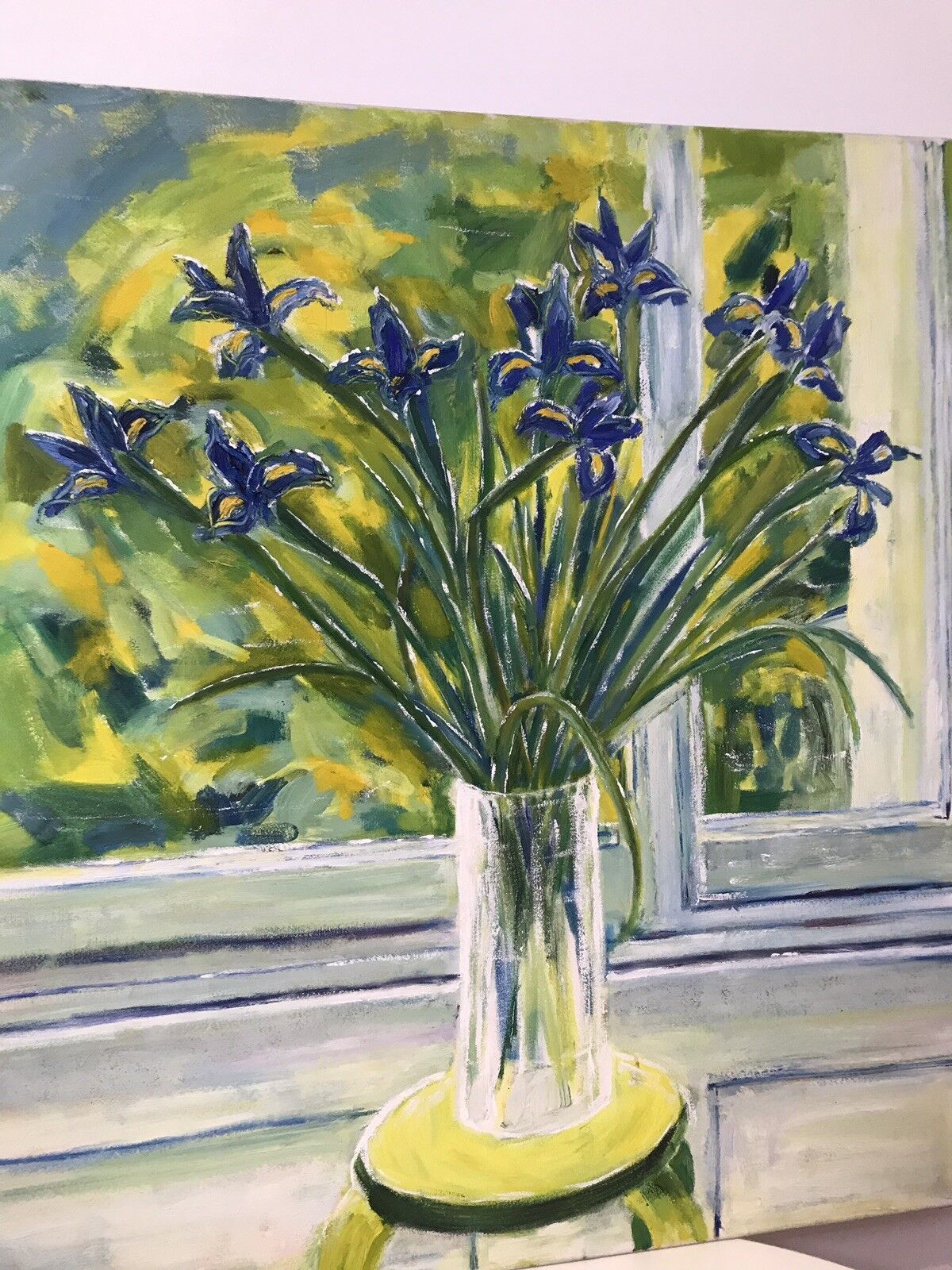 photo for sale Modern Art Oil On Canvas Vase Of Dutch Iris
