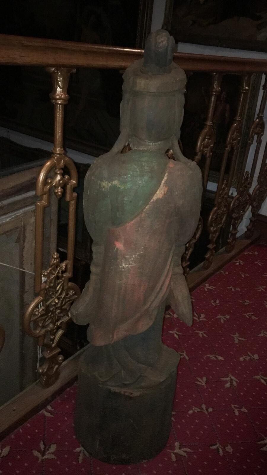 Large Oriental Carved Statue Of A Goddess From The Orient photo Art
