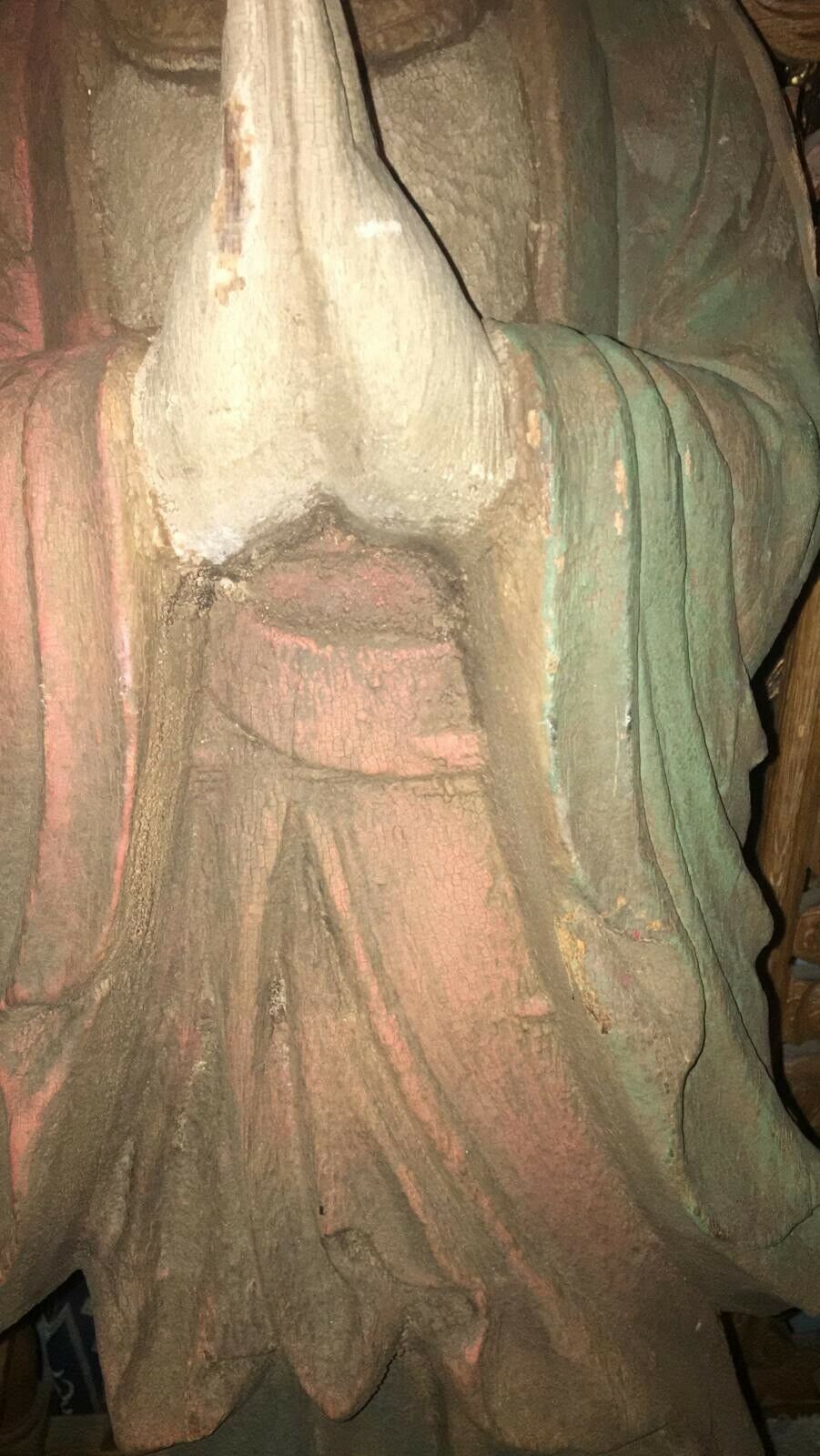 Large Oriental Carved Statue Of A Goddess From The Orient photo buy