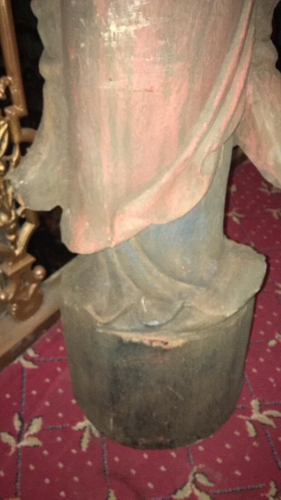 Art Large Oriental Carved Statue Of A Goddess From The Orient photo