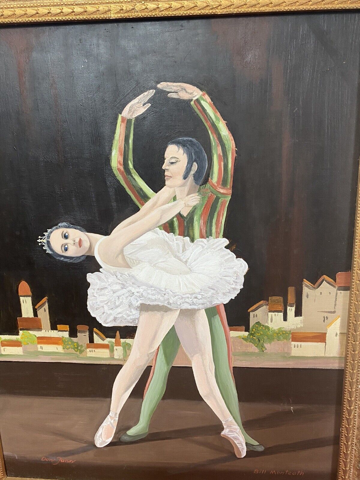 Glorious French Don Juan Ballet Portrait Oil Painting Signed & In Ornate Frame photo buy