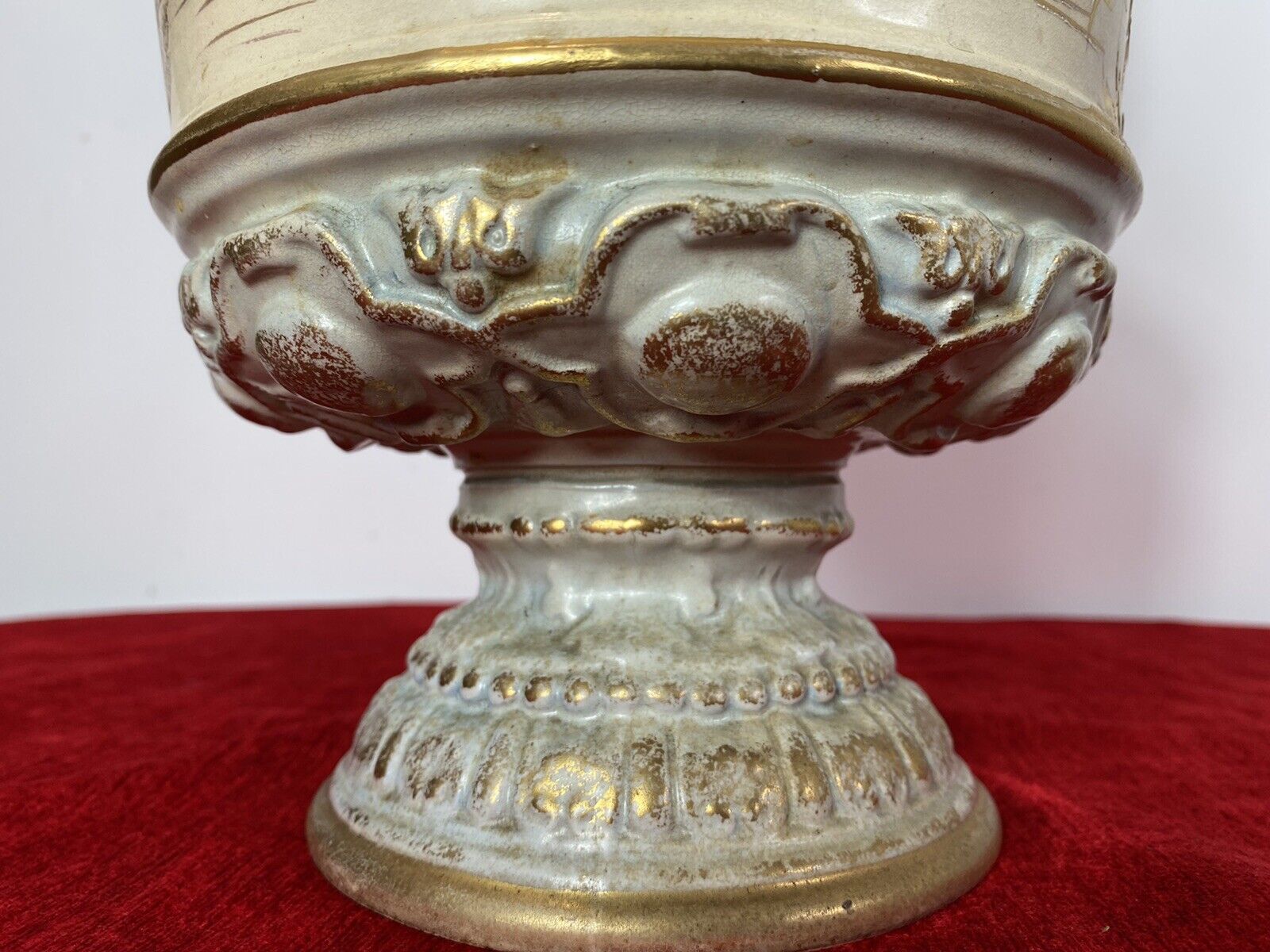 375.0 French Antique Classical Wine Ewer Decorated With Gilt Mural Of Herons photo